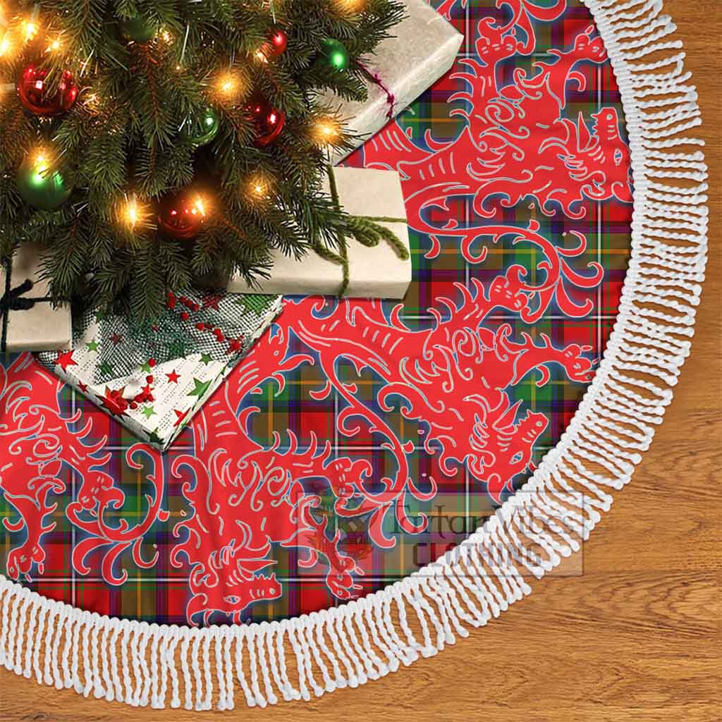 Tartan Vibes Clothing Boyd Tartan Christmas Tree Skirt Lion Rampant Style