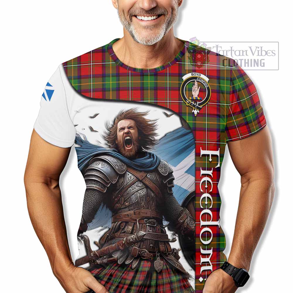 Boyd Crest Tartan T-Shirt Inspired by the Freedom of Scottish Warrior