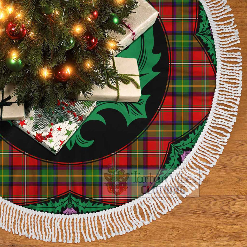 Tartan Vibes Clothing Boyd Tartan Christmas Tree Skirt Scottish Thistle Style