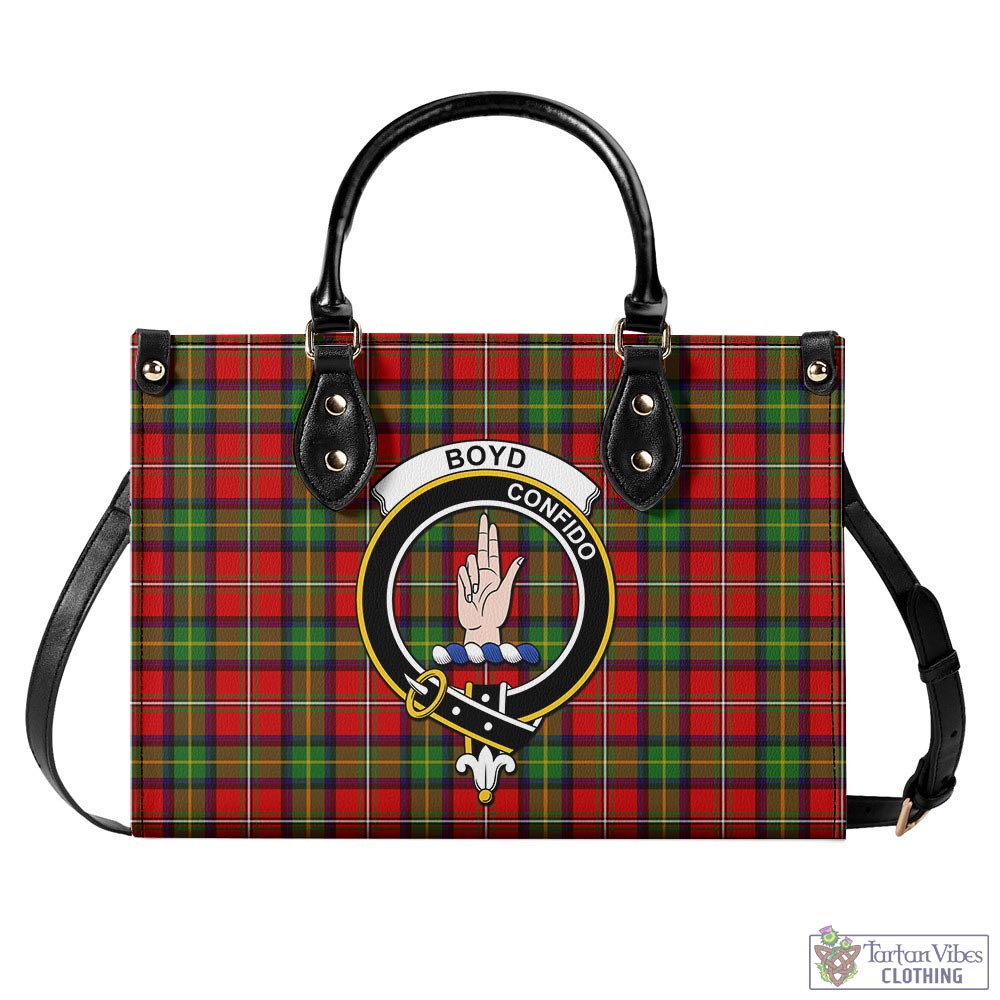 Boyd Tartan Luxury Leather Handbags with Family Crest - Tartan Vibes Clothing