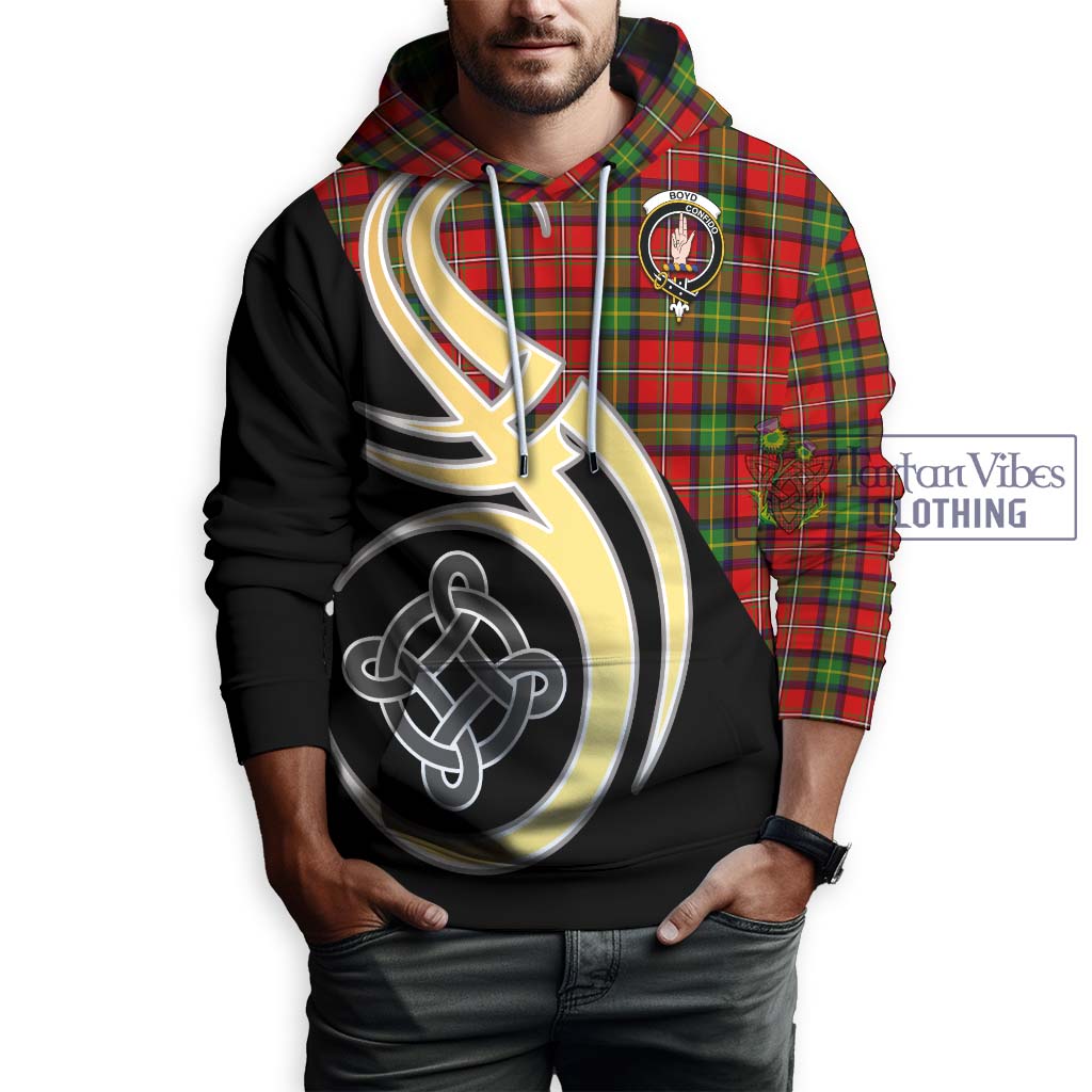 Boyd Tartan Hoodie with Family Crest and Celtic Symbol Style Zip Hoodie - Tartan Vibes Clothing