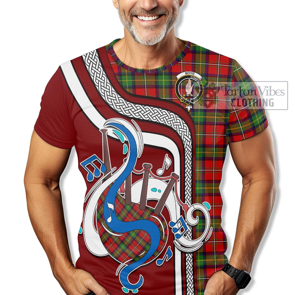 Boyd Tartan T-Shirt with Epic Bagpipe Style Kid's Shirt - Tartanvibesclothing Shop