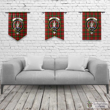 Boyd Tartan Gonfalon, Tartan Banner with Family Crest