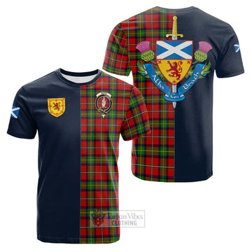 Boyd Tartan Cotton T-shirt Alba with Scottish Lion Royal Arm Half Style