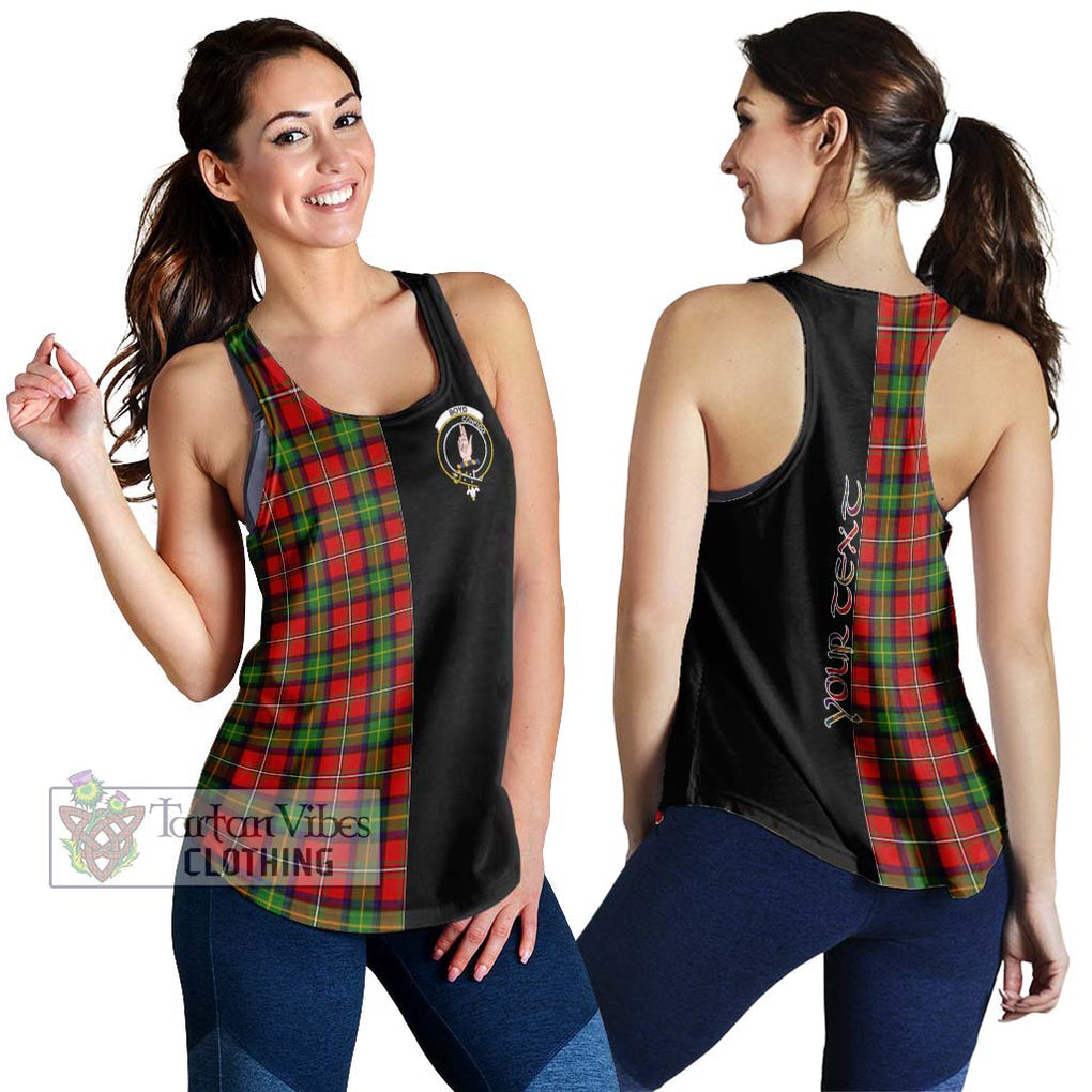 Boyd Tartan Women's Racerback Tanks with Family Crest and Half Of Me Style 4XL - Tartanvibesclothing Shop