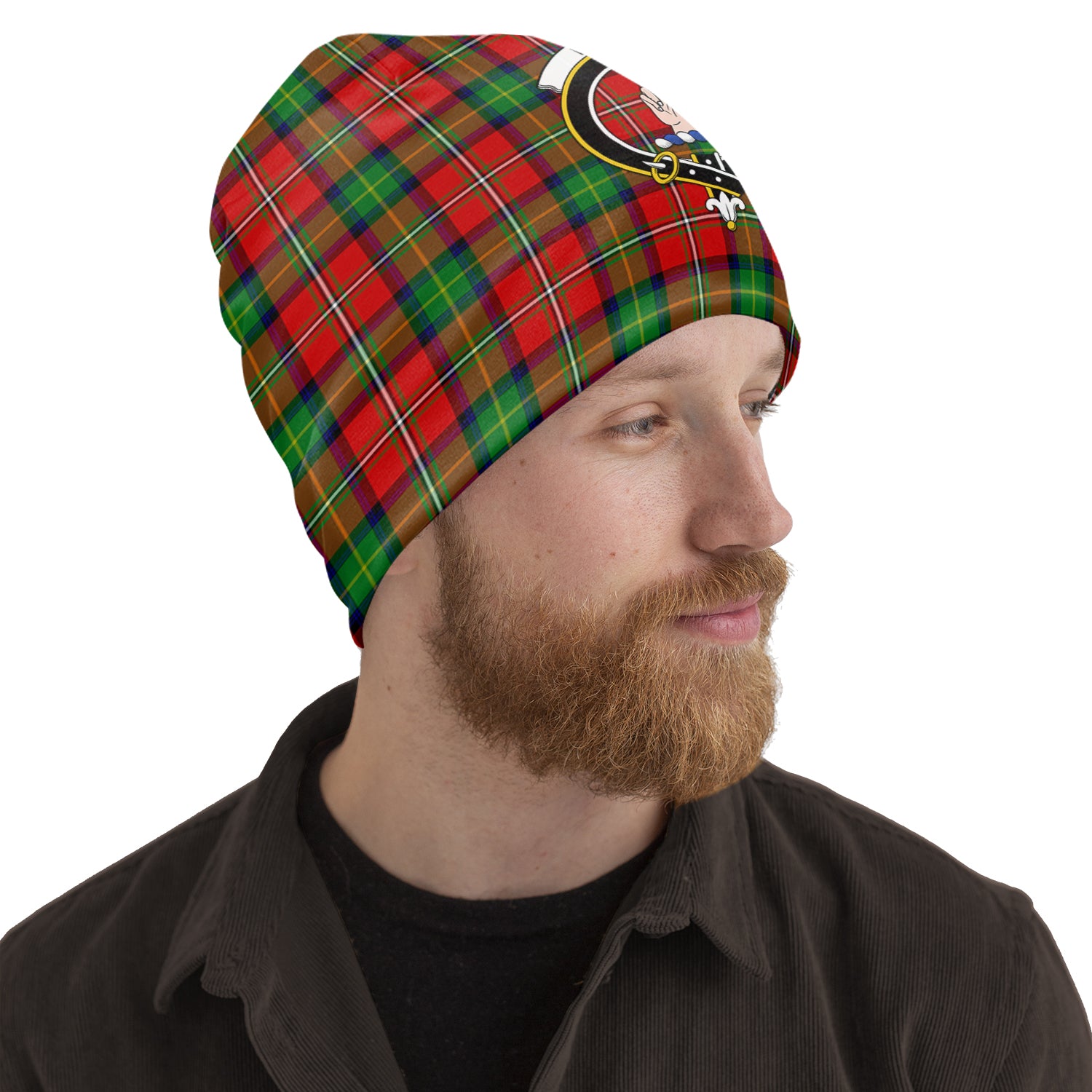 Boyd Modern Tartan Beanies Hat with Family Crest One Size 22 inches 15.5 inches - Tartanvibesclothing