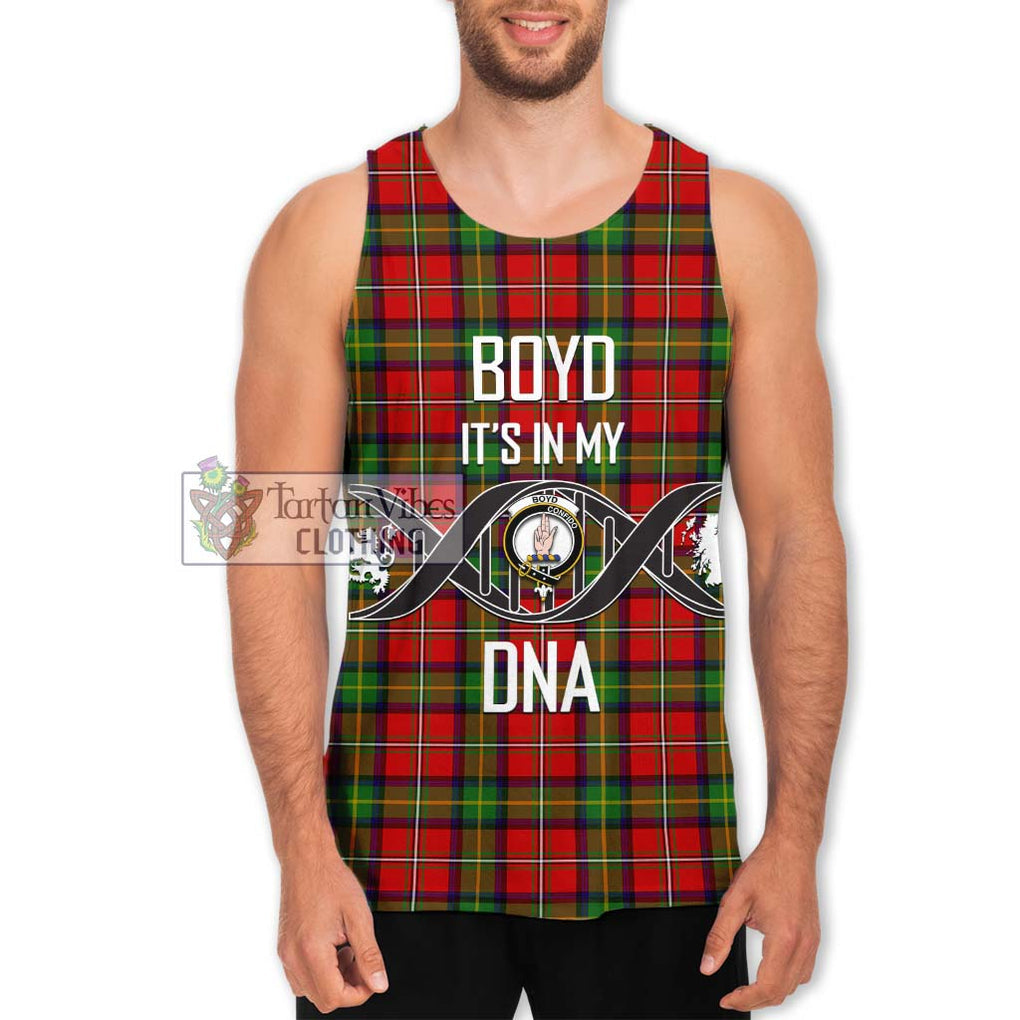 Boyd Tartan Men's Tank Top with Family Crest DNA In Me Style Men - Tartanvibesclothing Shop