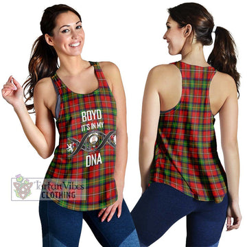 Boyd Tartan Women's Racerback Tanks with Family Crest DNA In Me Style