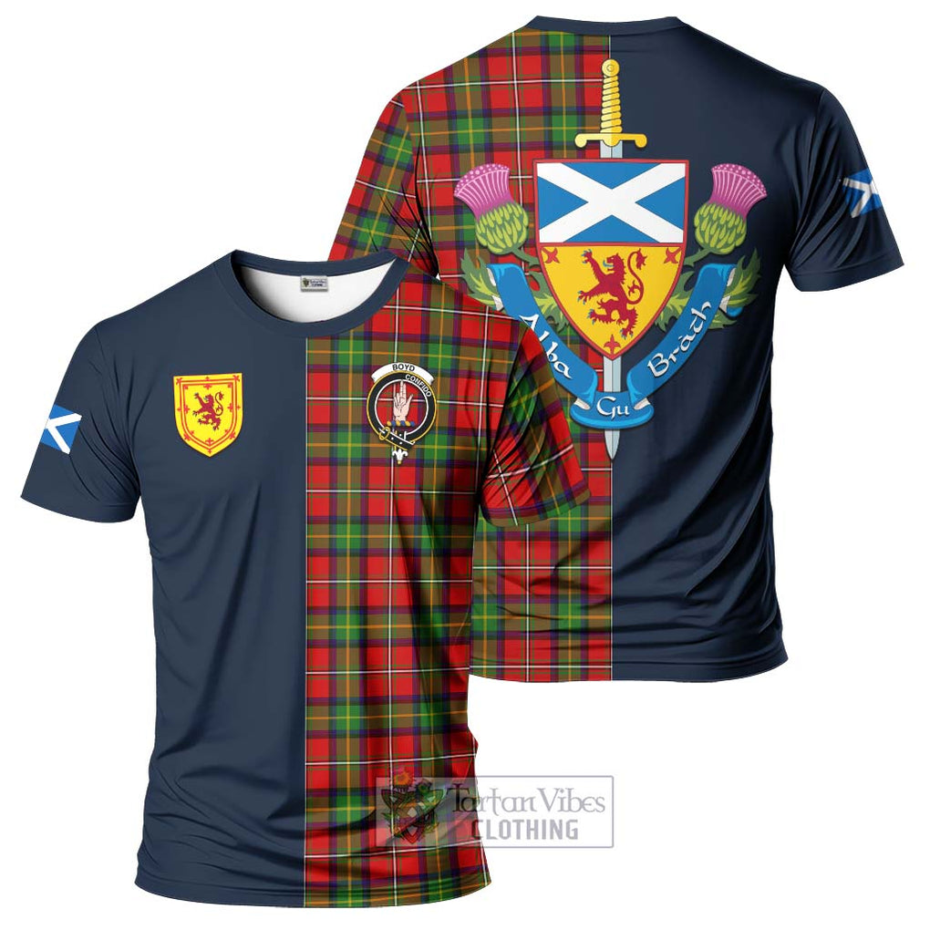 Tartan Vibes Clothing Boyd Modern Tartan T-Shirt Alba with Scottish Lion Royal Arm Half Style