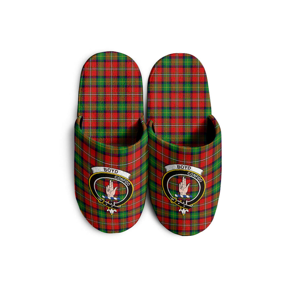 Boyd Modern Tartan Home Slippers with Family Crest - Tartanvibesclothing