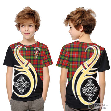 Boyd Tartan Kid T-Shirt with Family Crest and Celtic Symbol Style