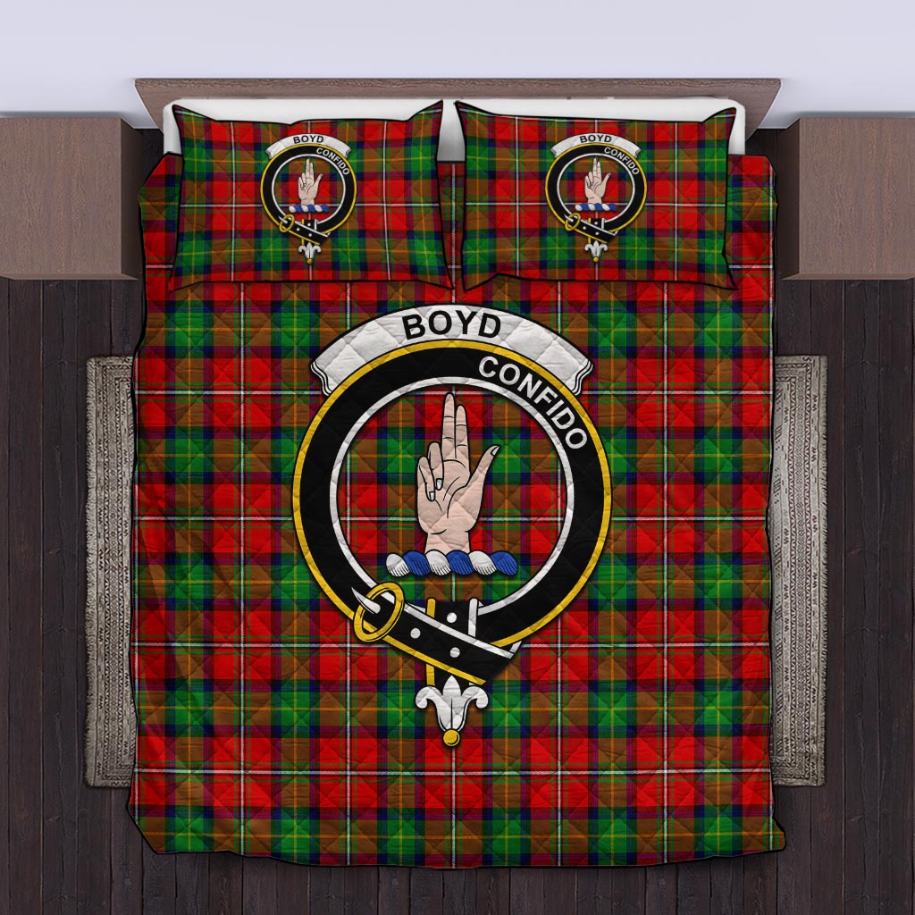 Boyd Tartan Quilt Bed Set with Family Crest Twin - Tartan Vibes Clothing