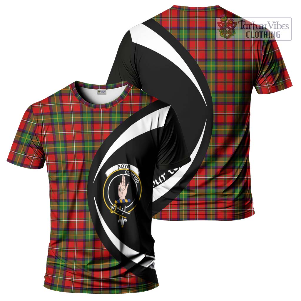 Tartan Vibes Clothing Boyd Modern Tartan T-Shirt with Family Crest Circle Style