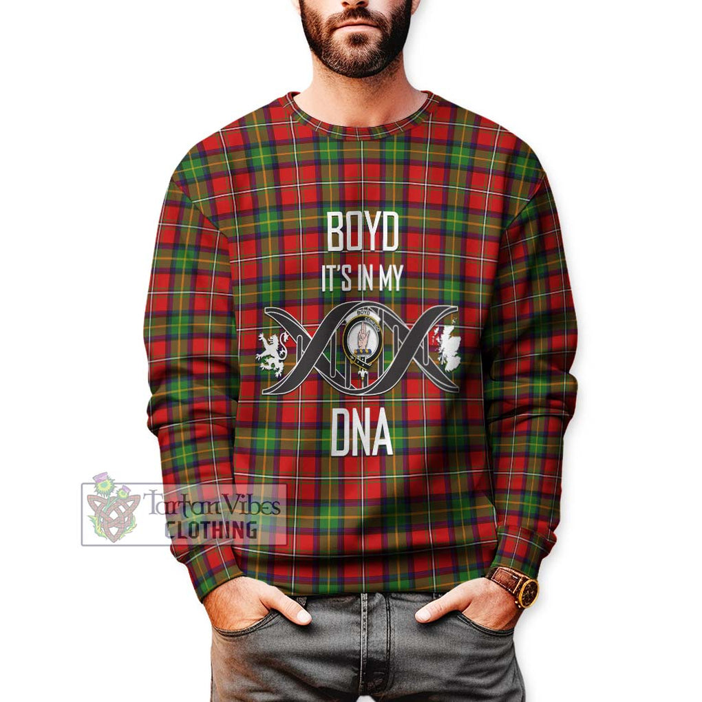 Boyd Tartan Sweatshirt with Family Crest DNA In Me Style Unisex - Tartanvibesclothing Shop