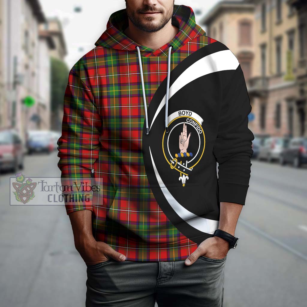 Tartan Vibes Clothing Boyd Modern Tartan Hoodie with Family Crest Circle Style