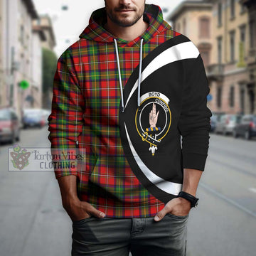 Boyd Tartan Hoodie with Family Crest Circle Style