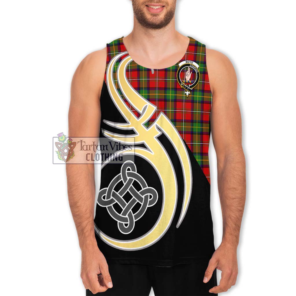 Boyd Tartan Men's Tank Top with Family Crest and Celtic Symbol Style Men - Tartan Vibes Clothing