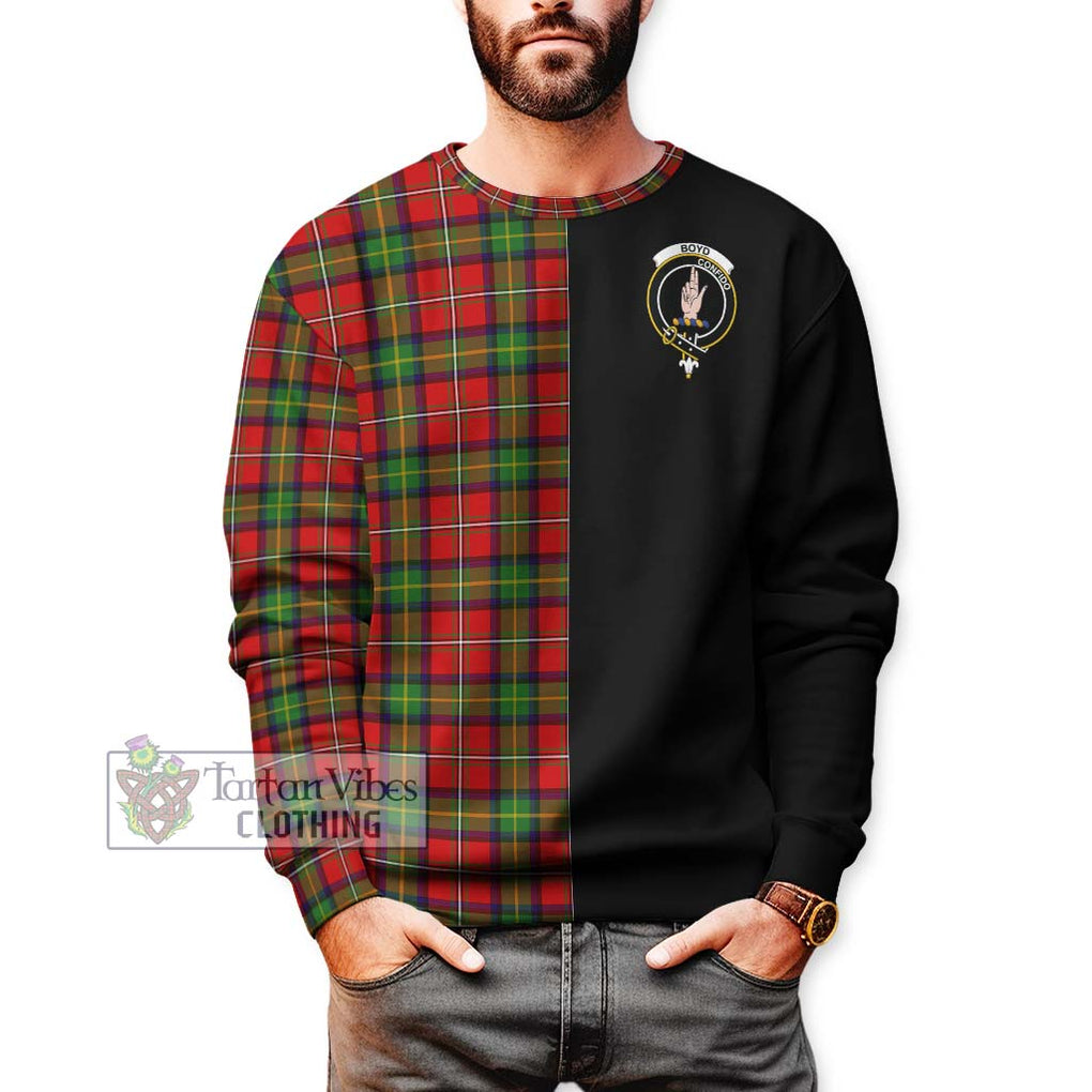 Boyd Tartan Sweatshirt with Family Crest and Half Of Me Style Unisex - Tartanvibesclothing Shop