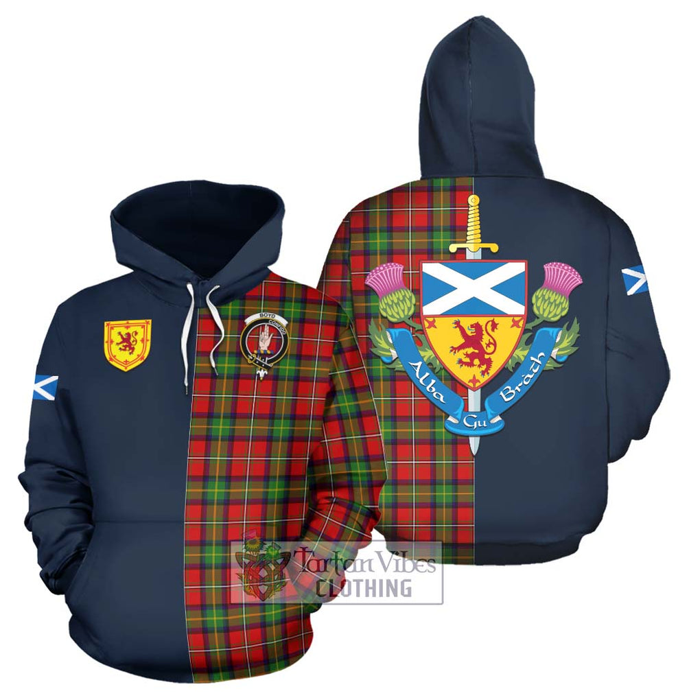 Tartan Vibes Clothing Boyd Modern Tartan Hoodie with Scottish Lion Royal Arm Half Style