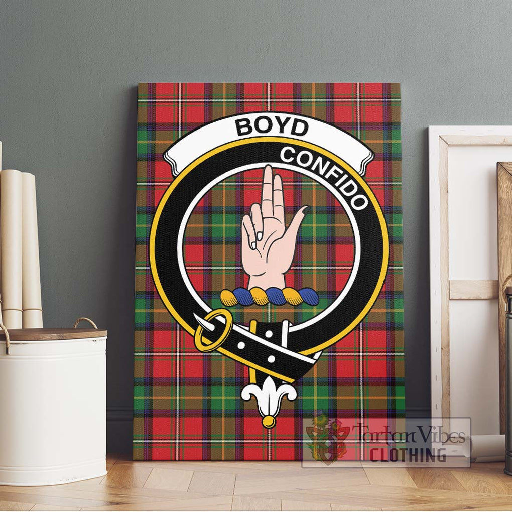 Boyd Tartan Canvas Print Wall Art with Family Crest Without Frame - Tartan Vibes Clothing