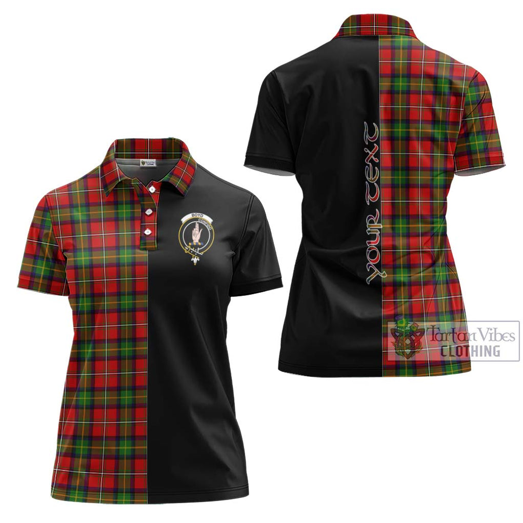 Boyd Tartan Women's Polo Shirt with Family Crest and Half Of Me Style Women - Tartanvibesclothing Shop