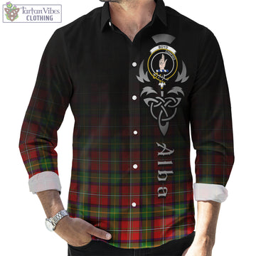 Boyd Tartan Long Sleeve Button Up Featuring Alba Gu Brath Family Crest Celtic Inspired