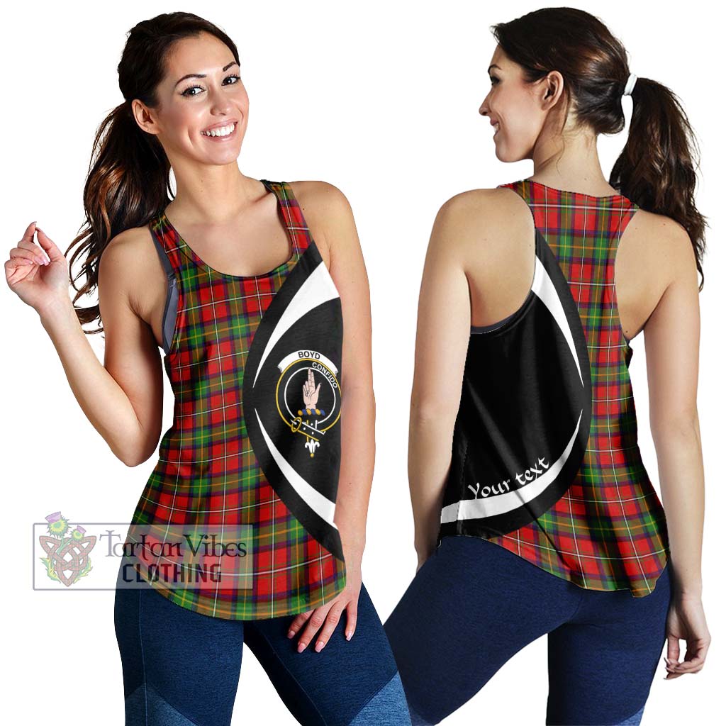 Boyd Tartan Women's Racerback Tanks with Family Crest Circle Style 4XL - Tartan Vibes Clothing