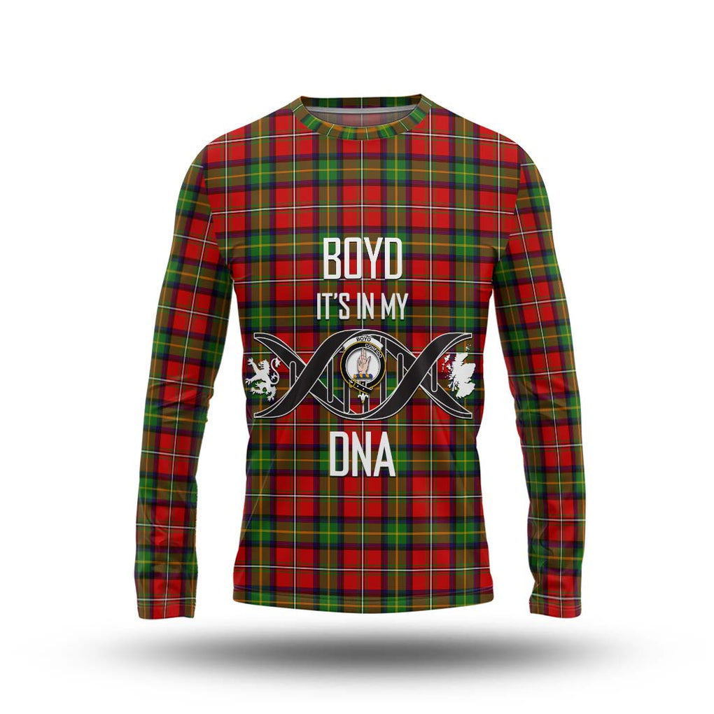 Boyd Tartan Long Sleeve T-Shirt with Family Crest DNA In Me Style Unisex - Tartanvibesclothing Shop