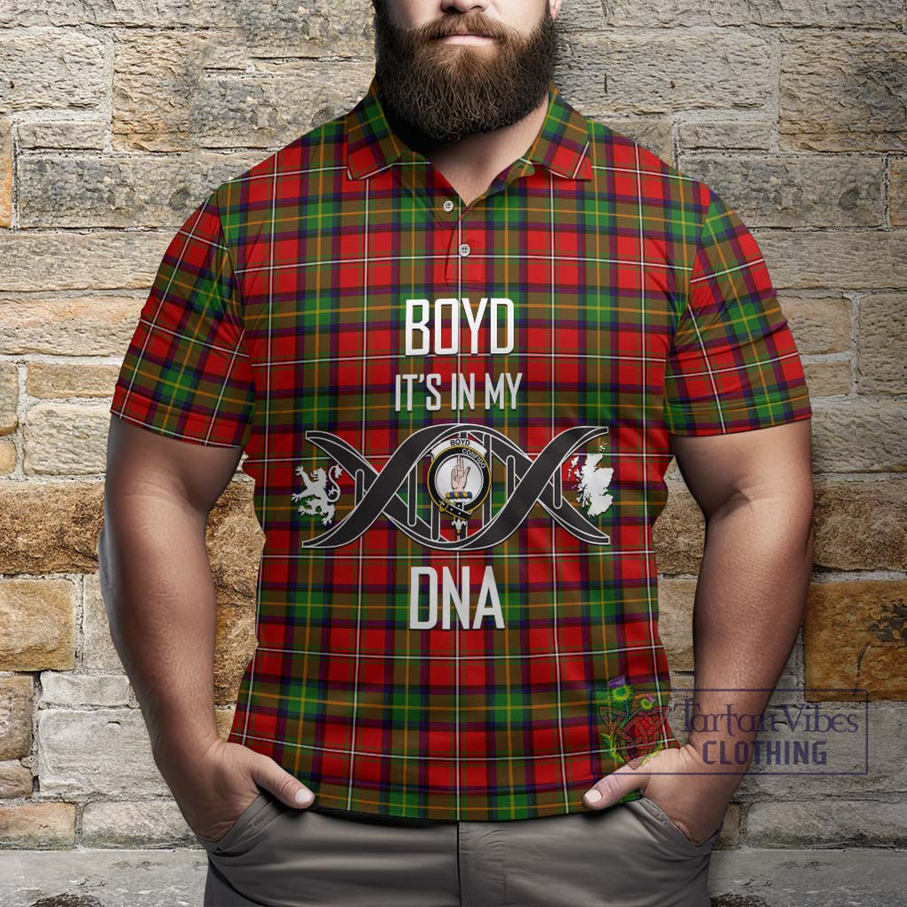 Boyd Tartan Polo Shirt with Family Crest DNA In Me Style Kid - Tartanvibesclothing Shop