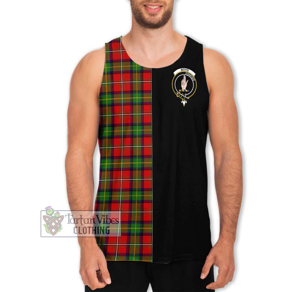 Boyd Tartan Men's Tank Top with Family Crest and Half Of Me Style Men - Tartanvibesclothing Shop