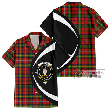 Boyd Tartan Short Sleeve Button Up with Family Crest Circle Style