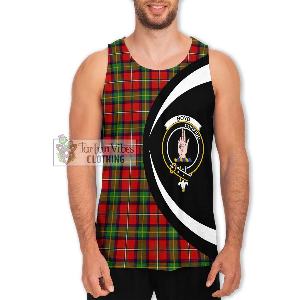 Boyd Tartan Men's Tank Top with Family Crest Circle Style Men - Tartan Vibes Clothing