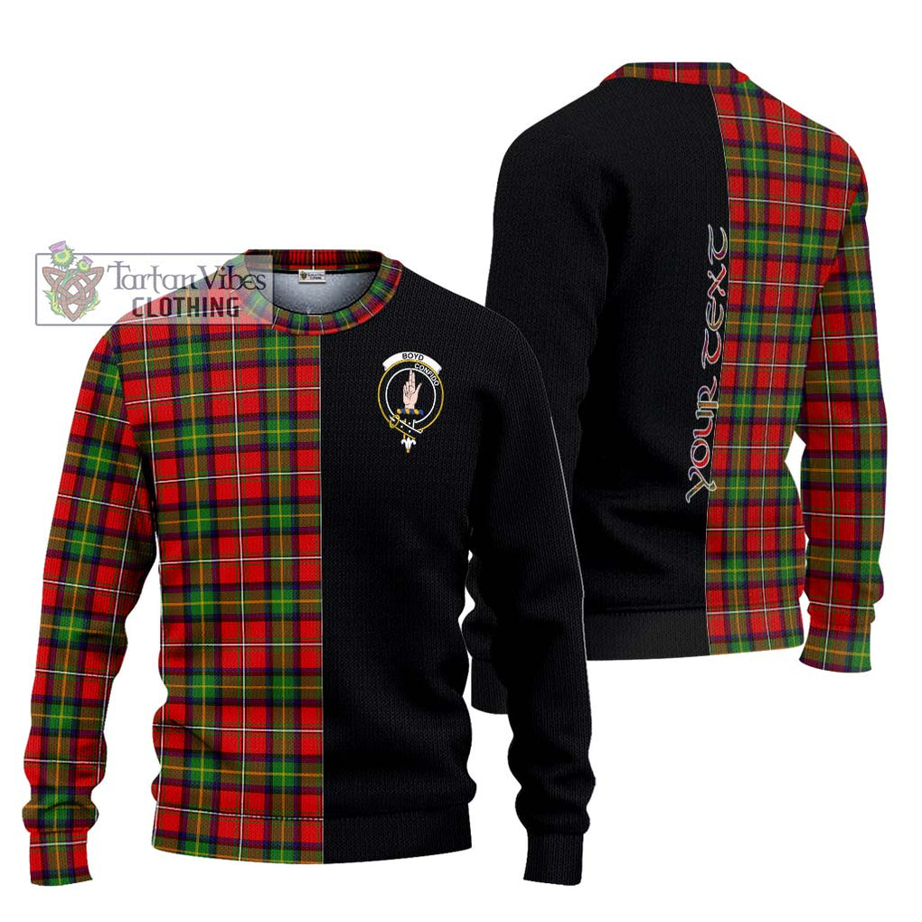 Boyd Tartan Knitted Sweater with Family Crest and Half Of Me Style Unisex - Tartanvibesclothing Shop