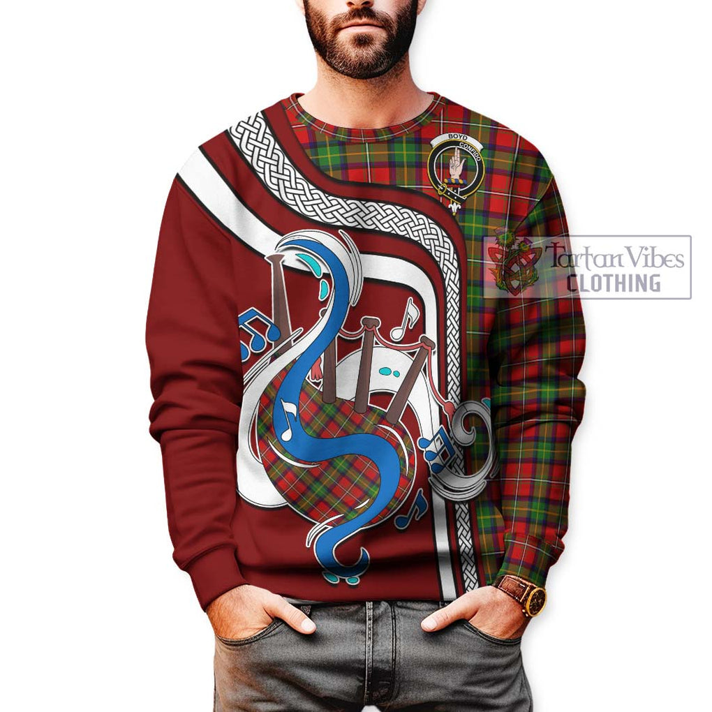 Boyd Tartan Sweatshirt with Epic Bagpipe Style Unisex - Tartanvibesclothing Shop