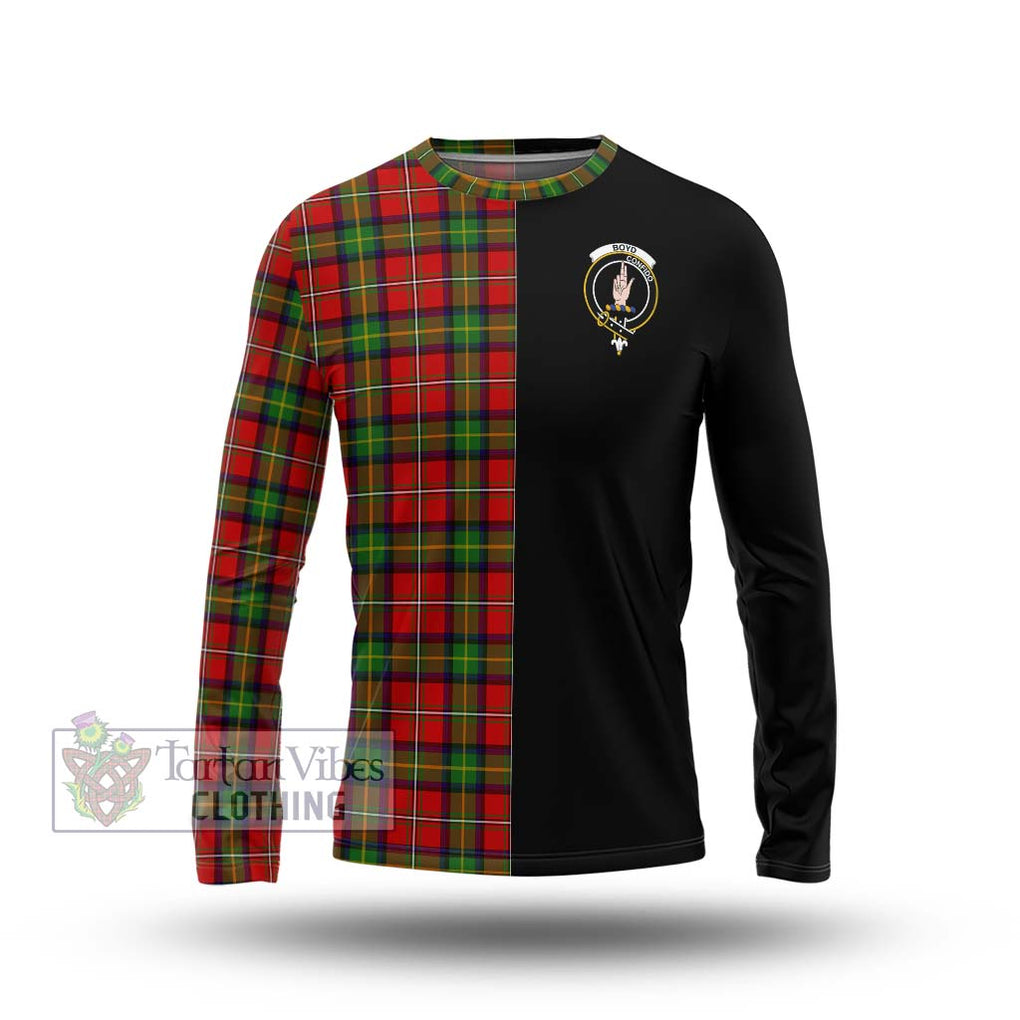 Boyd Tartan Long Sleeve T-Shirt with Family Crest and Half Of Me Style Unisex - Tartanvibesclothing Shop