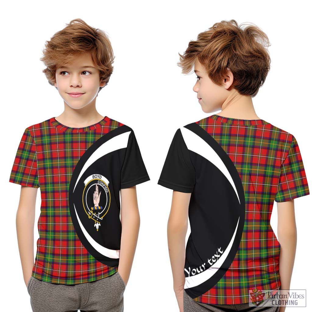 Boyd Tartan Kid T-Shirt with Family Crest Circle Style Youth XL Size14 - Tartan Vibes Clothing