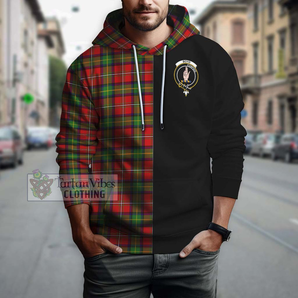 Boyd Tartan Hoodie with Family Crest and Half Of Me Style Zip Hoodie - Tartanvibesclothing Shop