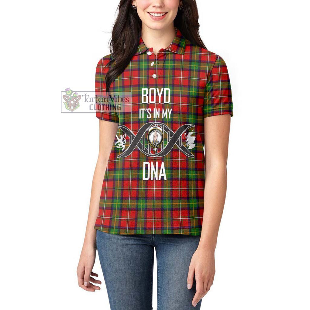 Boyd Tartan Women's Polo Shirt with Family Crest DNA In Me Style Women - Tartanvibesclothing Shop