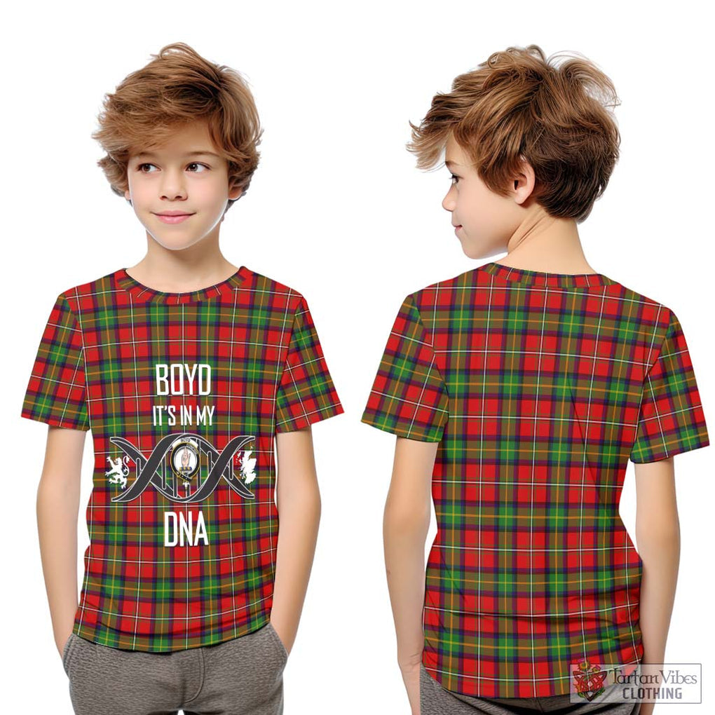 Boyd Tartan Kid T-Shirt with Family Crest DNA In Me Style Youth XL Size14 - Tartanvibesclothing Shop