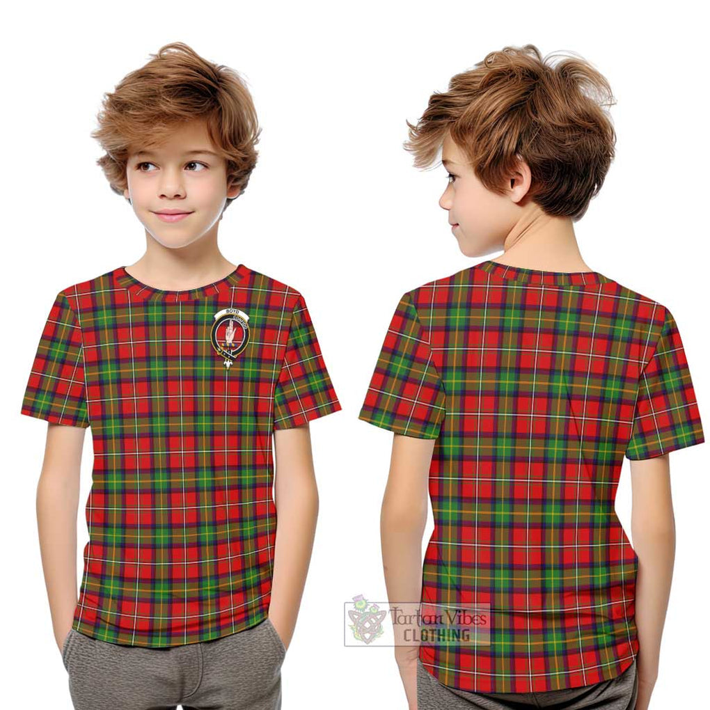 Boyd Tartan Kid T-Shirt with Family Crest Youth XL Size14 - Tartanvibesclothing Shop