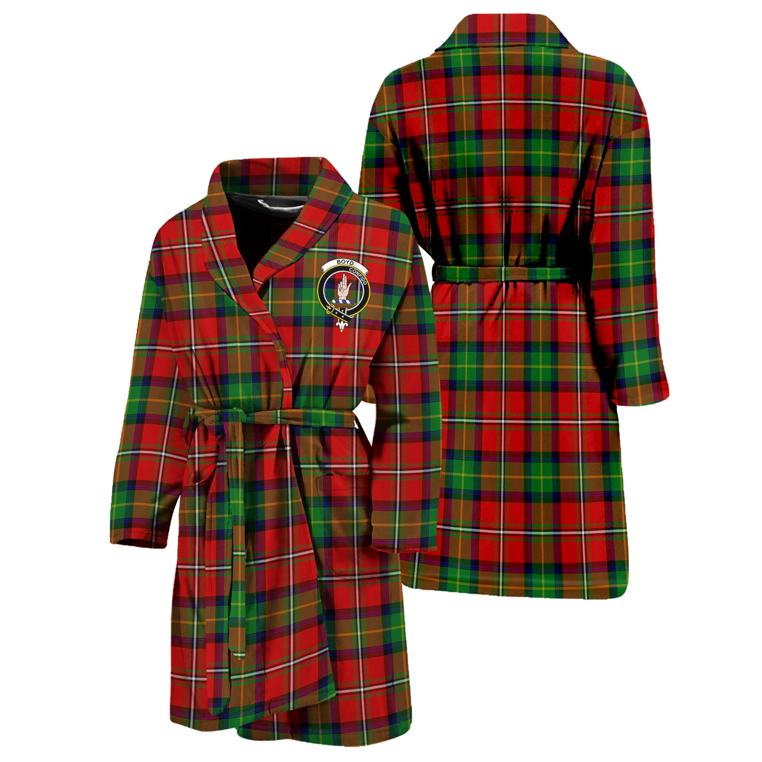 Boyd Tartan Bathrobe with Family Crest Unisex S - Tartan Vibes Clothing