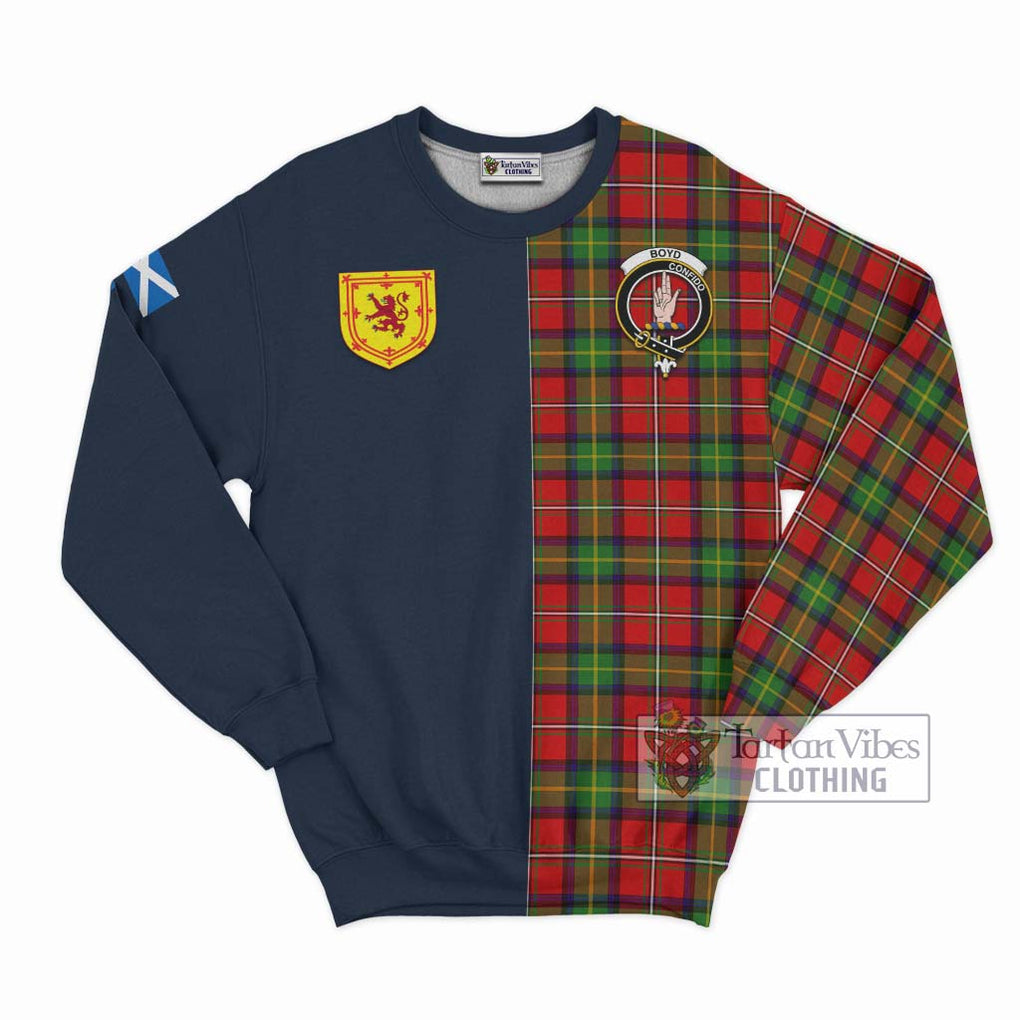 Tartan Vibes Clothing Boyd Modern Tartan Sweatshirt with Scottish Lion Royal Arm Half Style