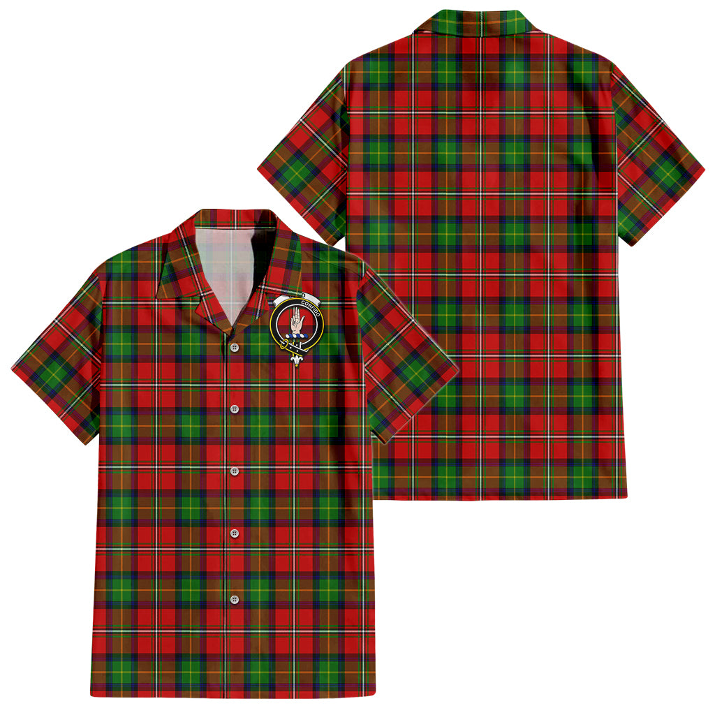 Boyd Modern Tartan Short Sleeve Button Down Shirt with Family Crest - Tartanvibesclothing