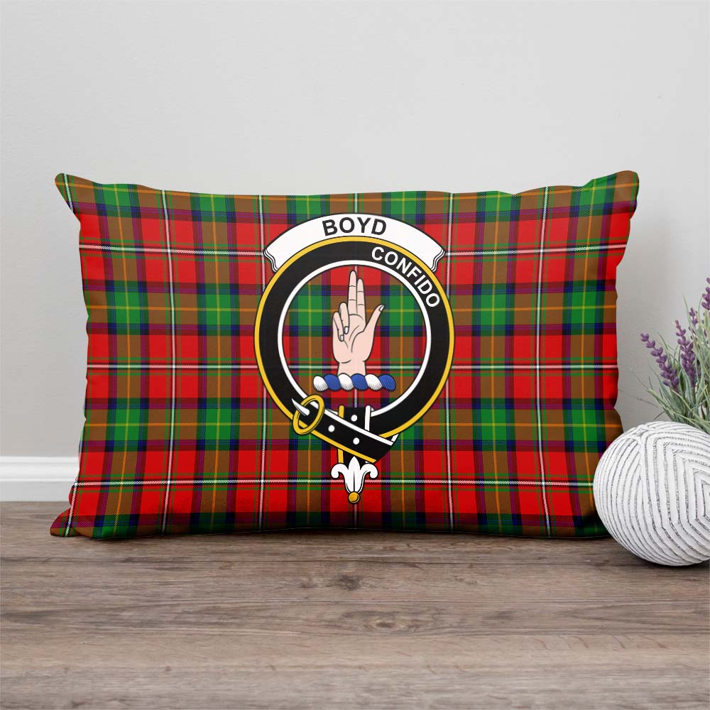 Boyd Modern Tartan Pillow Cover with Family Crest Rectangle Pillow Cover - Tartanvibesclothing