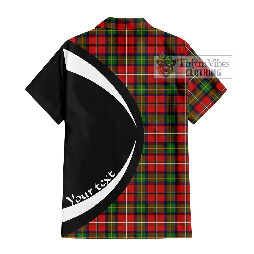 Boyd Tartan Short Sleeve Button Up with Family Crest Circle Style - Tartan Vibes Clothing