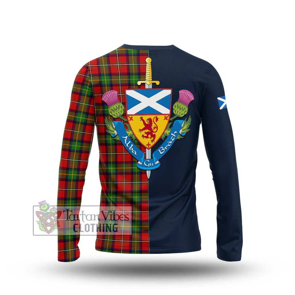 Tartan Vibes Clothing Boyd Modern Tartan Long Sleeve T-Shirt with Scottish Lion Royal Arm Half Style