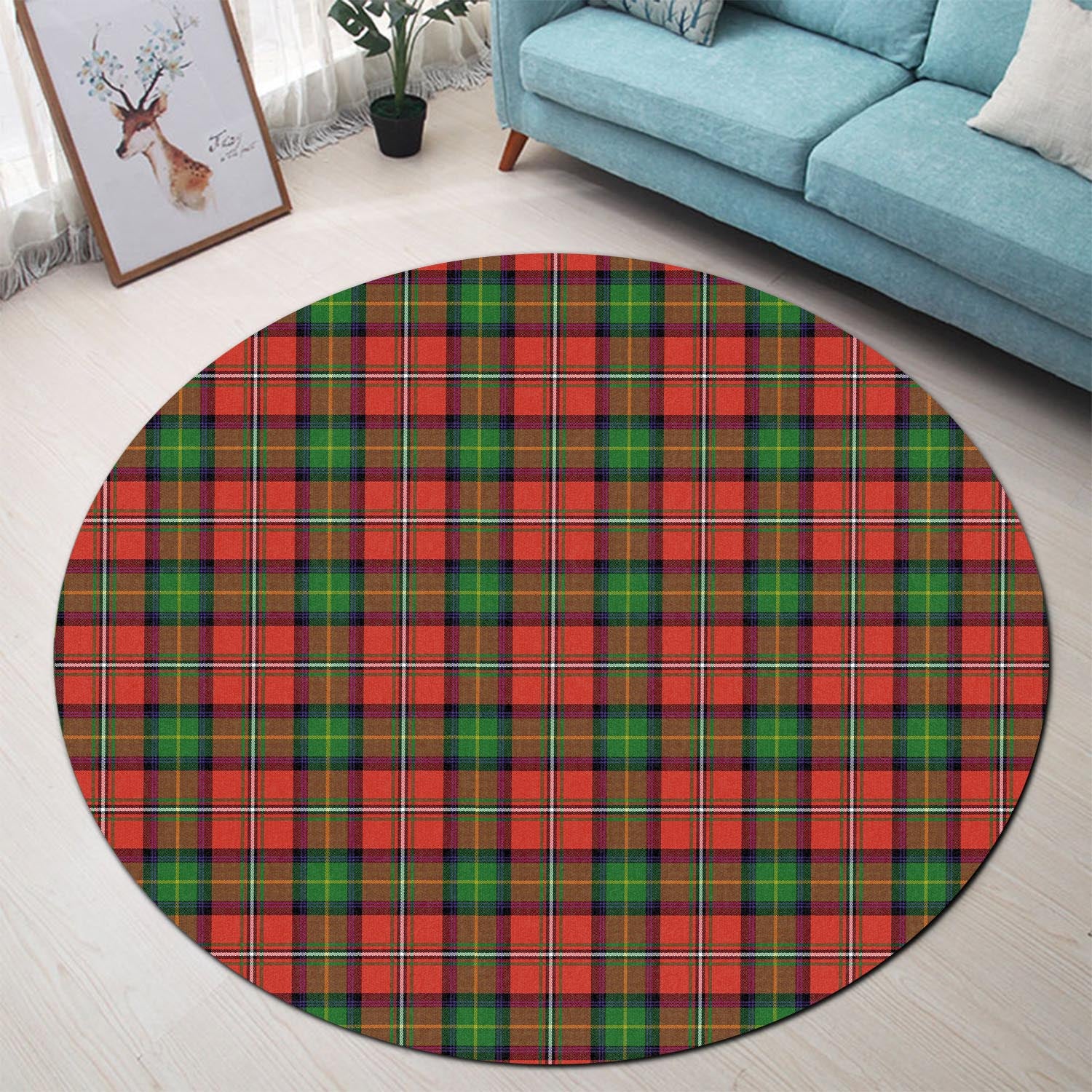 Boyd Modern Tartan Round Rug - Tartanvibesclothing