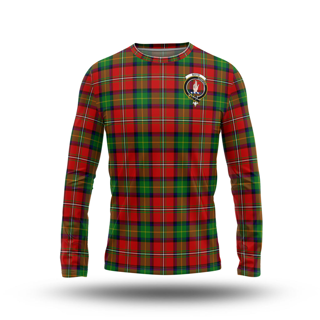 Boyd Modern Tartan Long Sleeve T-Shirt with Family Crest - Tartanvibesclothing