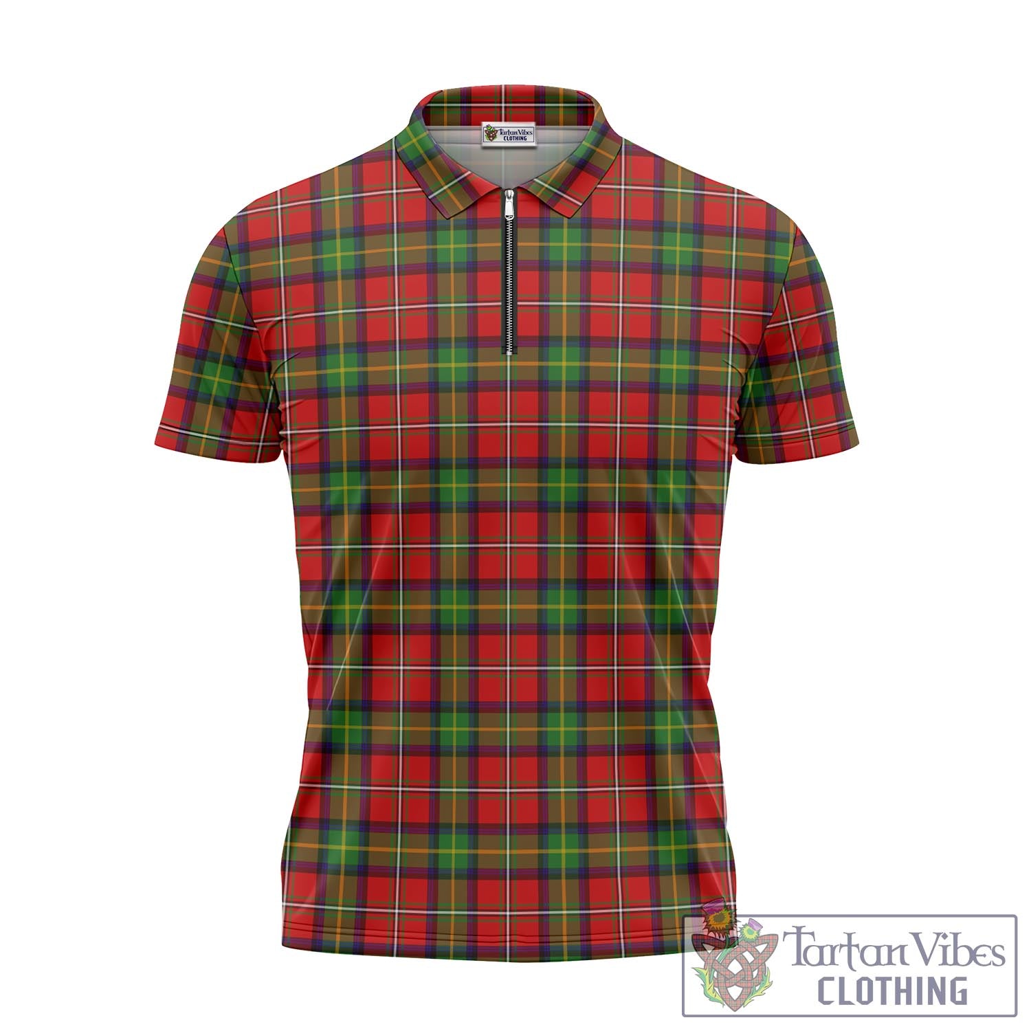 Tartan Vibes Clothing Boyd Modern Tartan Zipper Polo Shirt