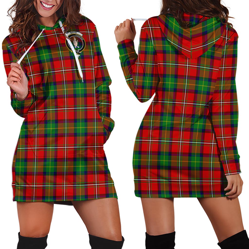 Boyd Tartan Hoodie Dress with Family Crest - Tartan Vibes Clothing